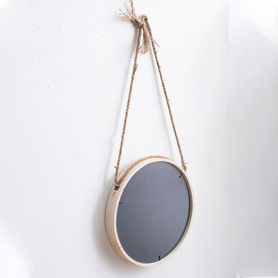 30x30cm Logotipo personalizado Aceitável Espelho pendurado redondo de estilo nórdico para decoração doméstica