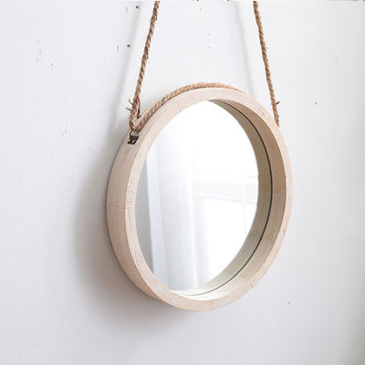 30x30cm Logotipo personalizado Aceitável Espelho pendurado redondo de estilo nórdico para decoração doméstica