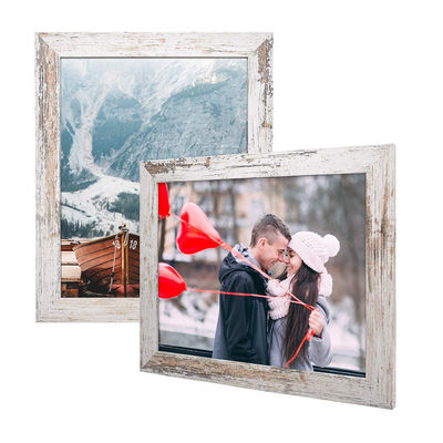 Conjuntos de molduras de fotos de madeira Shabby Chic com decoração de parede rústica personalizada