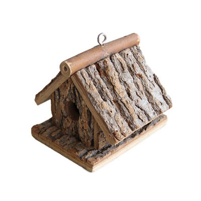 Casa de pássaros de madeira impressa em tela de seda, feita à mão e ecológica