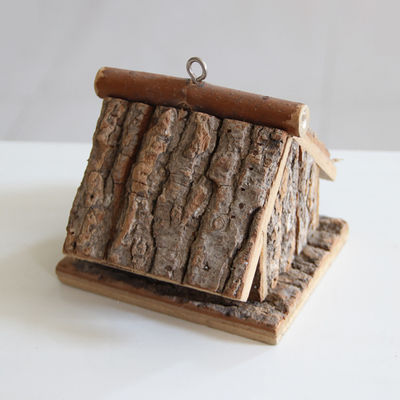 Casa de pássaros de madeira impressa em tela de seda, feita à mão e ecológica