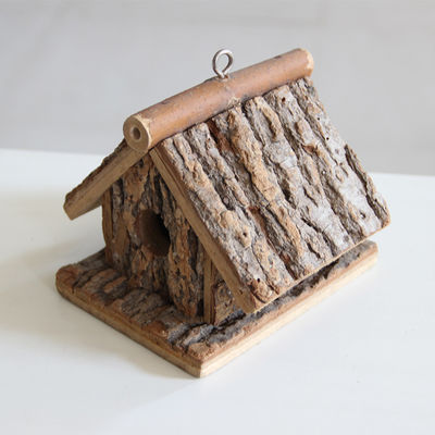 Casa de pássaros de madeira impressa em tela de seda, feita à mão e ecológica