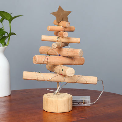 Impressão personalizada Árvores artificiais de Natal Mini Decoração de madeira para decoração de casa Árvore de Natal