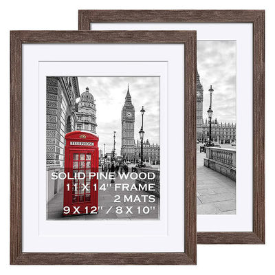4x6 5x7 6x8 9x13 11x14 13x18 Quadros de visualização de imagem de madeira rústica com logotipo personalizado