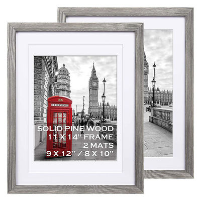 4x6 5x7 6x8 9x13 11x14 13x18 Quadros de visualização de imagem de madeira rústica com logotipo personalizado