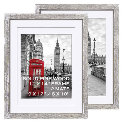 4x6 5x7 6x8 9x13 11x14 13x18 Quadros de visualização de imagem de madeira rústica com logotipo personalizado