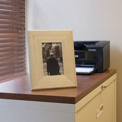 Quadro fotográfico de madeira natural de escritório com design atemporal 8,2 x 0,6 x 10,6 polegadas