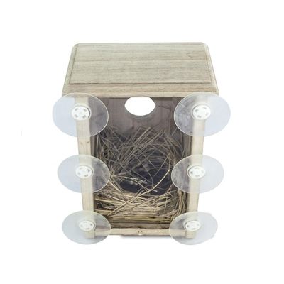 Logotipo personalizado Casa de pássaros de madeira adorável decorativa para exibição de decoração de jardim ao ar livre