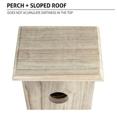 Logotipo personalizado Casa de pássaros de madeira adorável decorativa para exibição de decoração de jardim ao ar livre