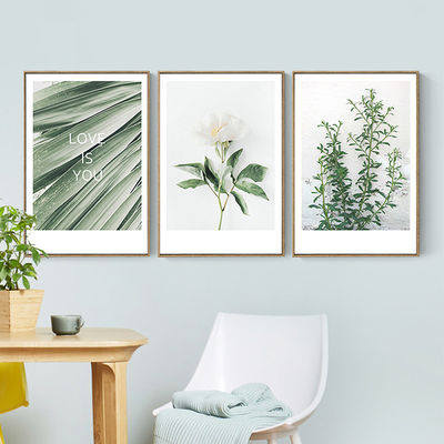 Green Plant Botanical Wall Art Set de 4/6 Plant Wood Wall Decor Pictures 8"x10" Ferro