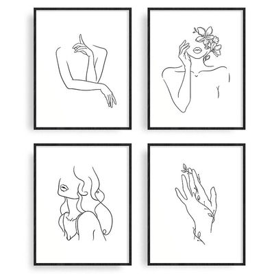 Green Plant Botanical Wall Art Set de 4/6 Plant Wood Wall Decor Pictures 8"x10" Ferro