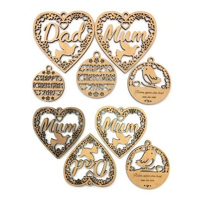 Produtos de decoração de Natal Forma de animal Ornamento de feltro de madeira para eventos