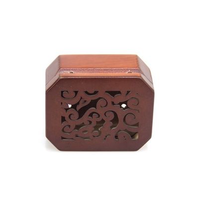 Caixinha de música de jóias de madeira com impressão de tela de seda e desenho queimado