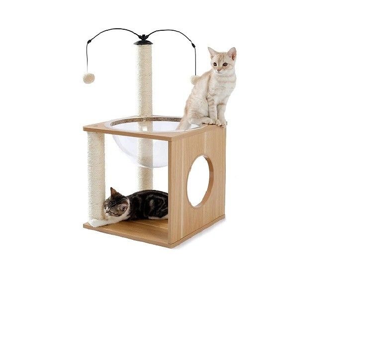 OEM ODM aceito Cães elegantes Árvore cápsula espacial com ninho flutuante e bolas penduradas