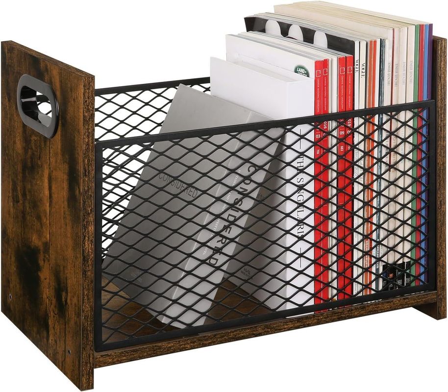 Decorações para o lar Cesto de armazenamento de escritório vernizado para cartas Livros Jornais