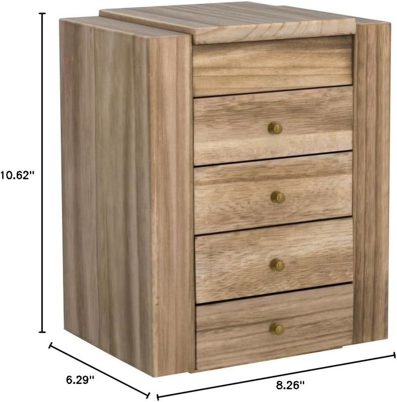 Ambiental 5 camadas 4 gavetas grande caixa organizadora de madeira com espelho caixa de jóias de madeira