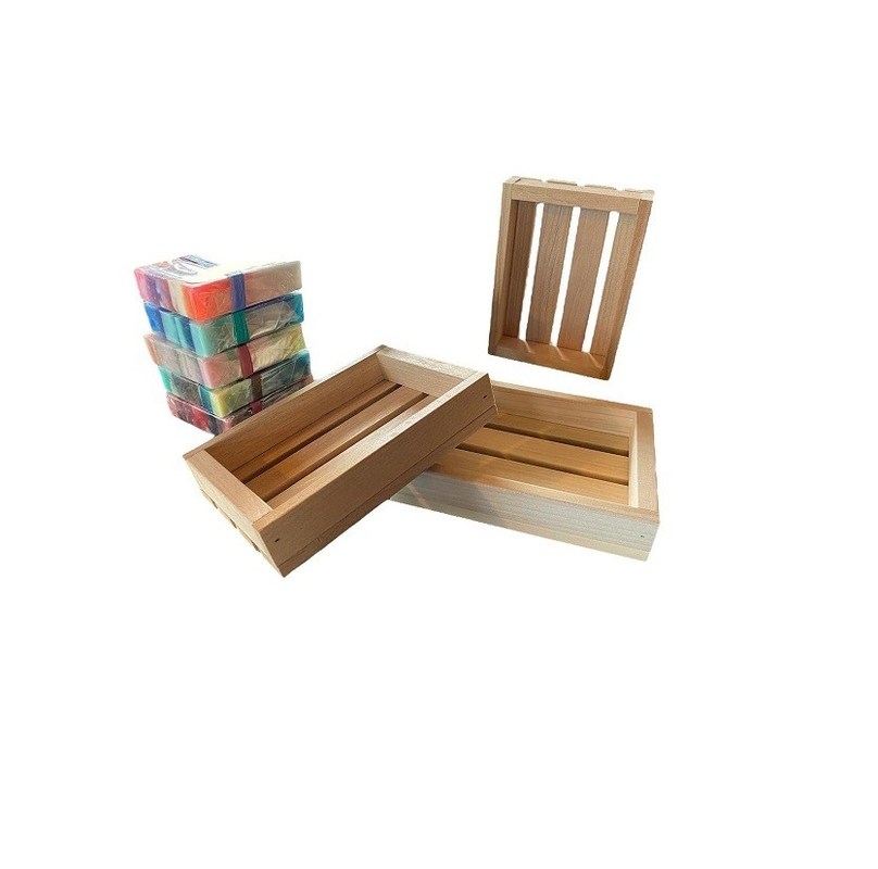 14 peças de sabão de madeira feito à mão para todas as estações.