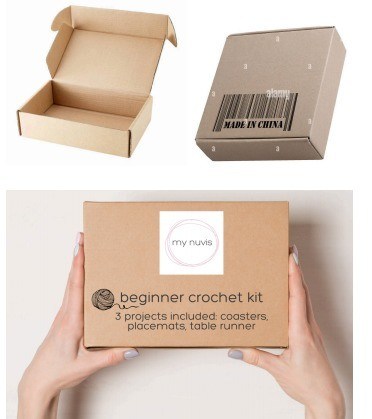 Pequenos ganchos de crochê para fazer pacotes de presentes de camisola e fio de renda colorido