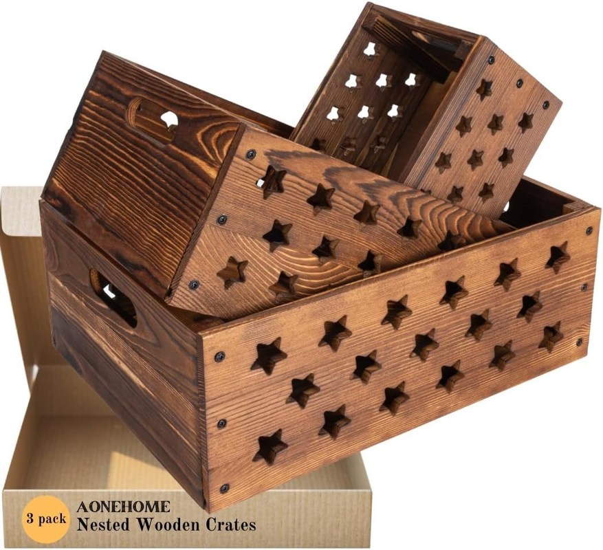 Caixa de madeira para armazenamento de livros Logotipo personalizado Aceitável Decoração de nidificação Caixas de madeira