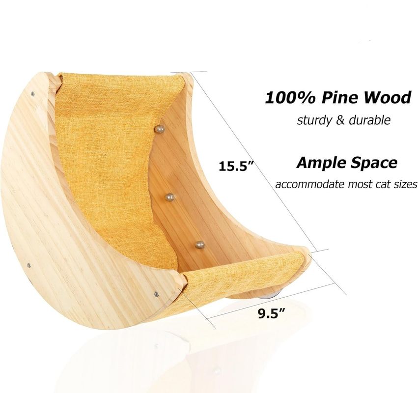 ISO9001 2008 Certificado FSCI BSCI Cat Hammock Prateleiras de cama montadas com cápsulas de sucção fortes