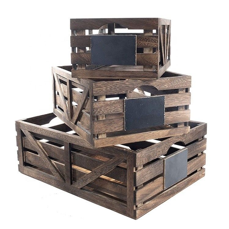 Vintage Casa Jardim Empilhadeira Caixas de Madeira Rustico Finish Castanho Caixas de nidificação