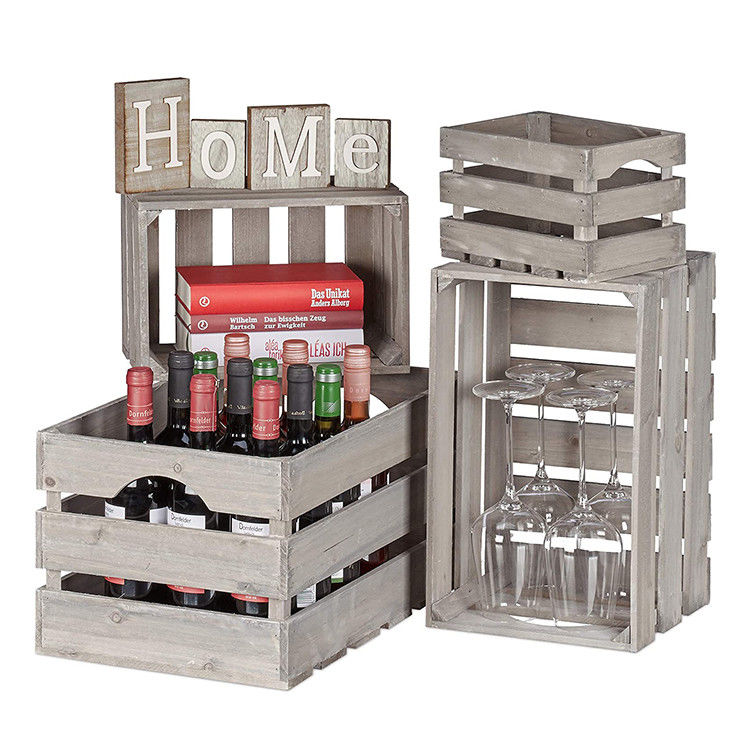 Caixas de madeira vintage de capacidade personalizada para decoração doméstica Estilo de arte popular