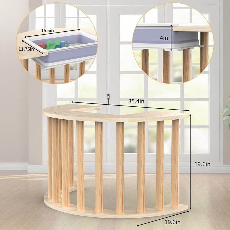 Economize espaço Brinquedos de madeira Arco de escalada para sensores de mesa e porta-malas de armazenamento