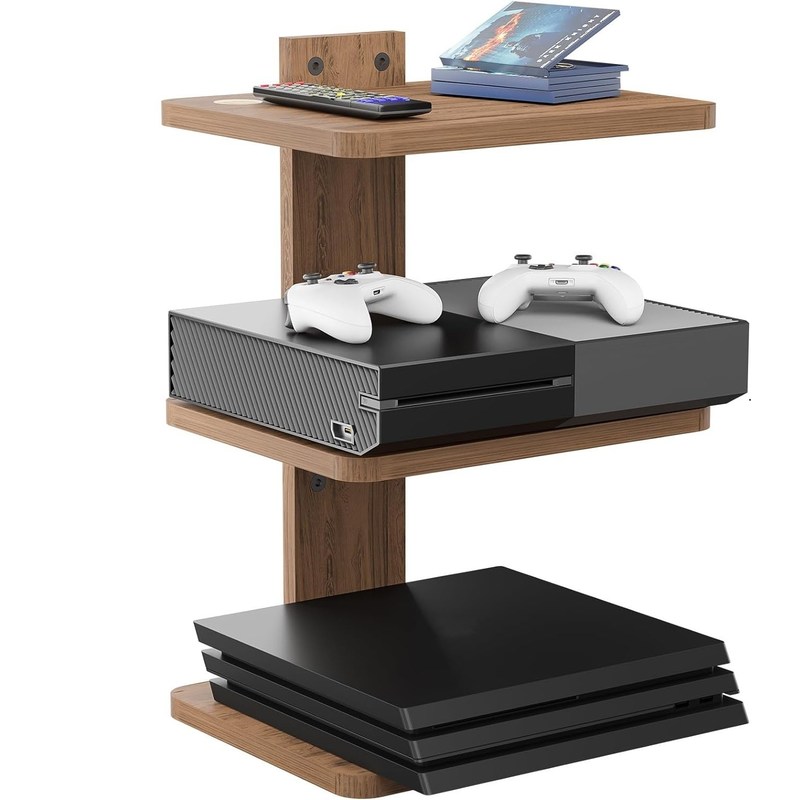 Estante de televisão flutuante de forma personalizada para DVD Players Cable Boxes Routers Game Consoles