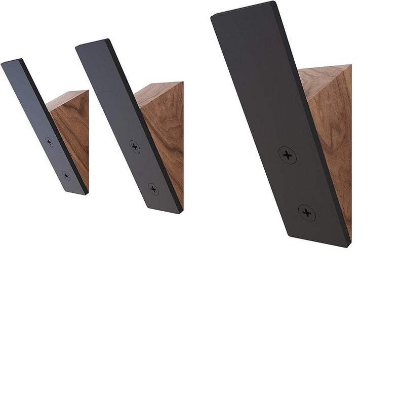 Mobiliário da sala de estar Vantagem em grande quantidade Preto Madeira de nozes preto Ganchos de chapéu de metal