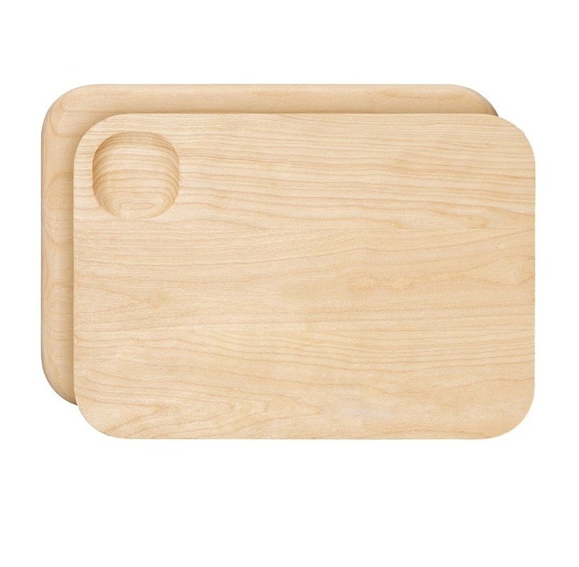 10 X 7 polegadas de madeira de bétula de corte de placa revestido com alimentos seguros de óleo mineral cera acabamento