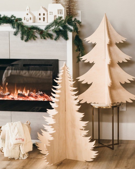 Vantagem de grande quantidade 202407 Decoração de Natal Árvores de madeira personalizadas