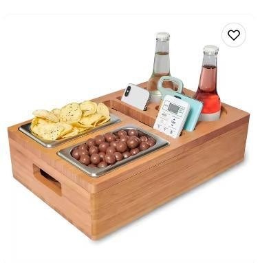 Embalagem de presente Design de tampa removível Copo e suporte de bebida com bandeja de lanches para o meio do sofá