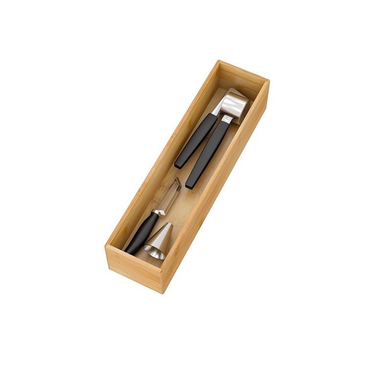 Organize talheres com logotipo personalizado divisores de gaveta multi-profunda caixa de armazenamento de madeira