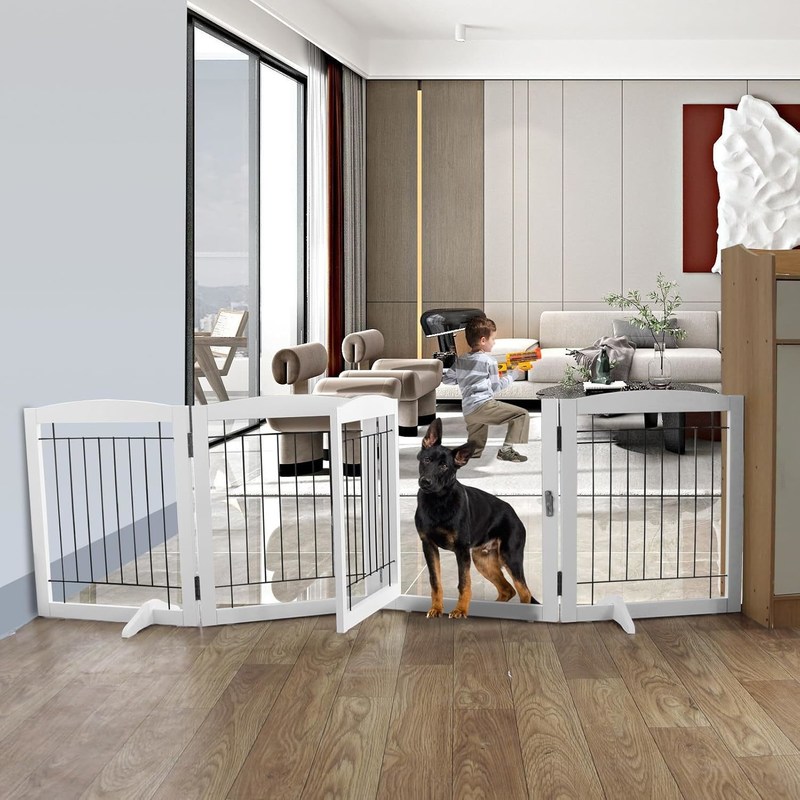 Eletrodoméstico de madeira porta de cachorro escadas porta dobrável para interior