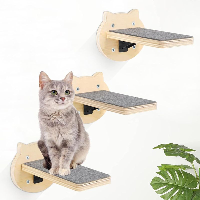 Treinamento de cães 3-packs Cat Escaladeiras Prateleiras de montanha Montadas na parede gatos Escalões de parede com raspadinha