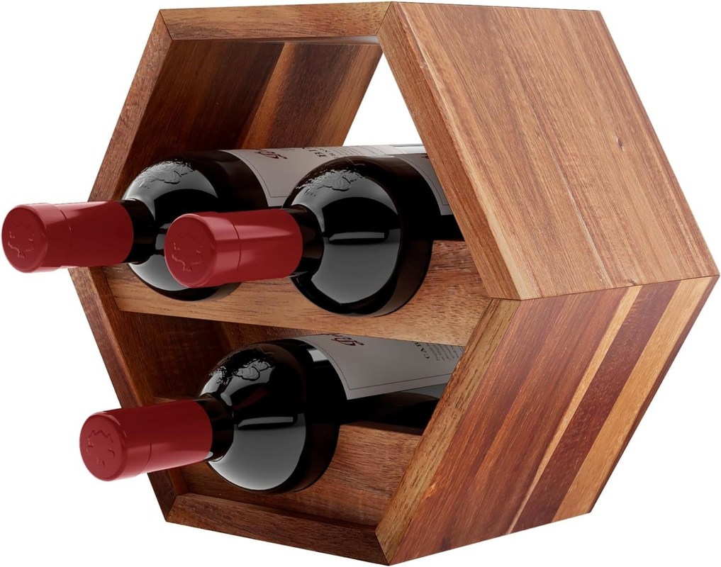 3 garrafas Acacia Wine Bottle Holder Estilo de armazenamento de vinho em casa Encomenda personalizada aceita