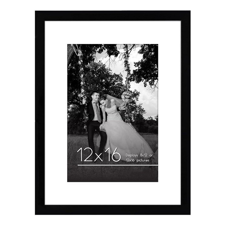 Logotipo personalizado de madeira tamanho 12X16 8X12 quadro de imagem com estofado e vidro resistente a rupturas