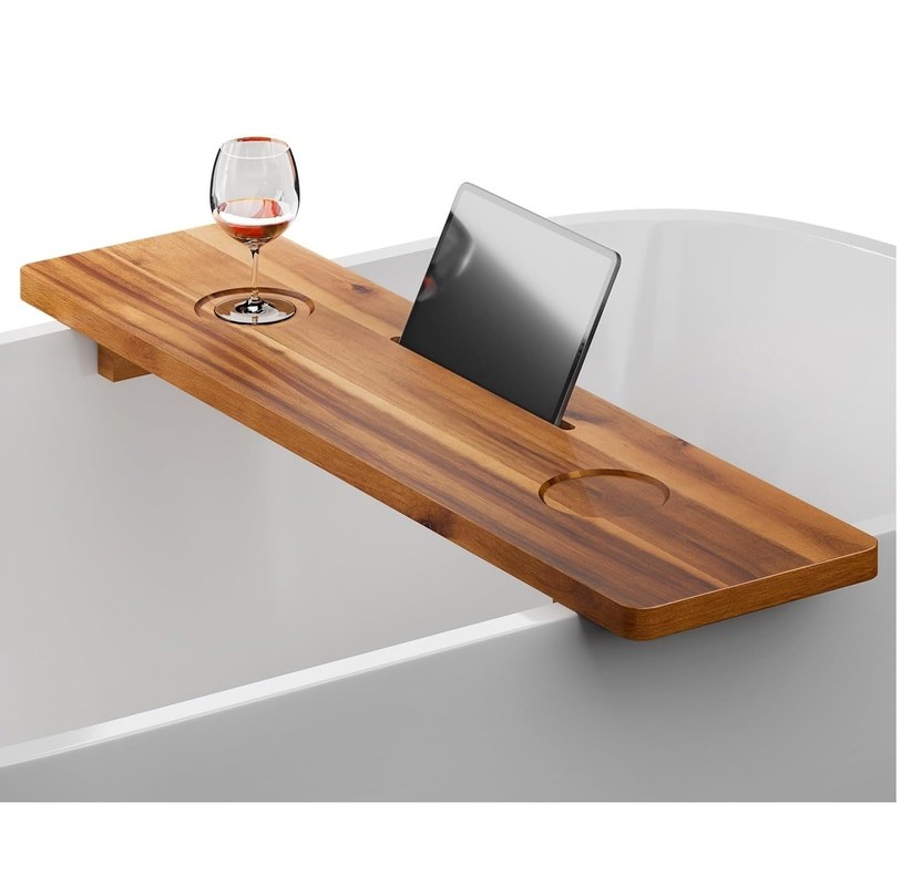 Cadeira de banheira sustentável anti-deslizamento Cadeira de banheira grande para acessórios de madeira