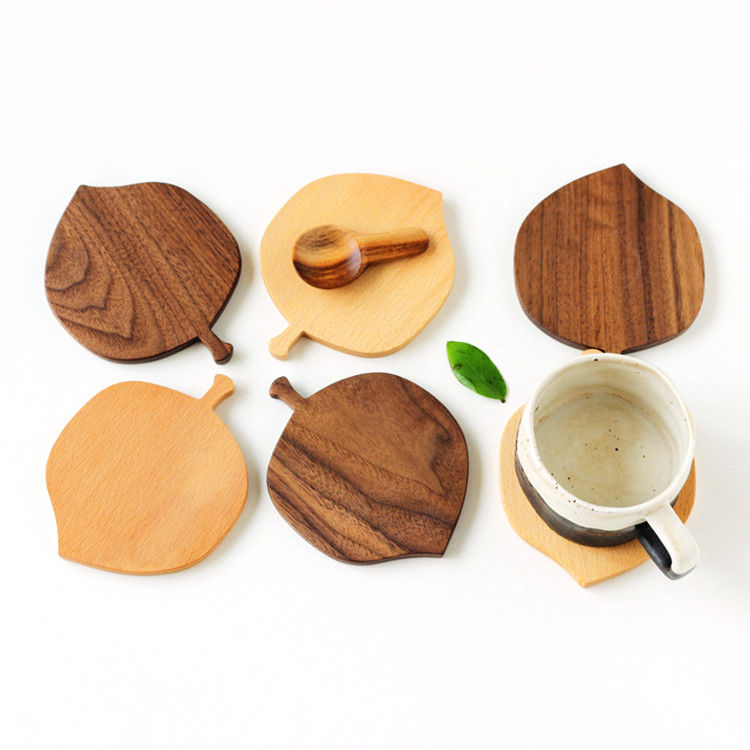 10X0.9cm Sublimação sobressalentes personalizadas para bebidas redondas de madeira de bambu