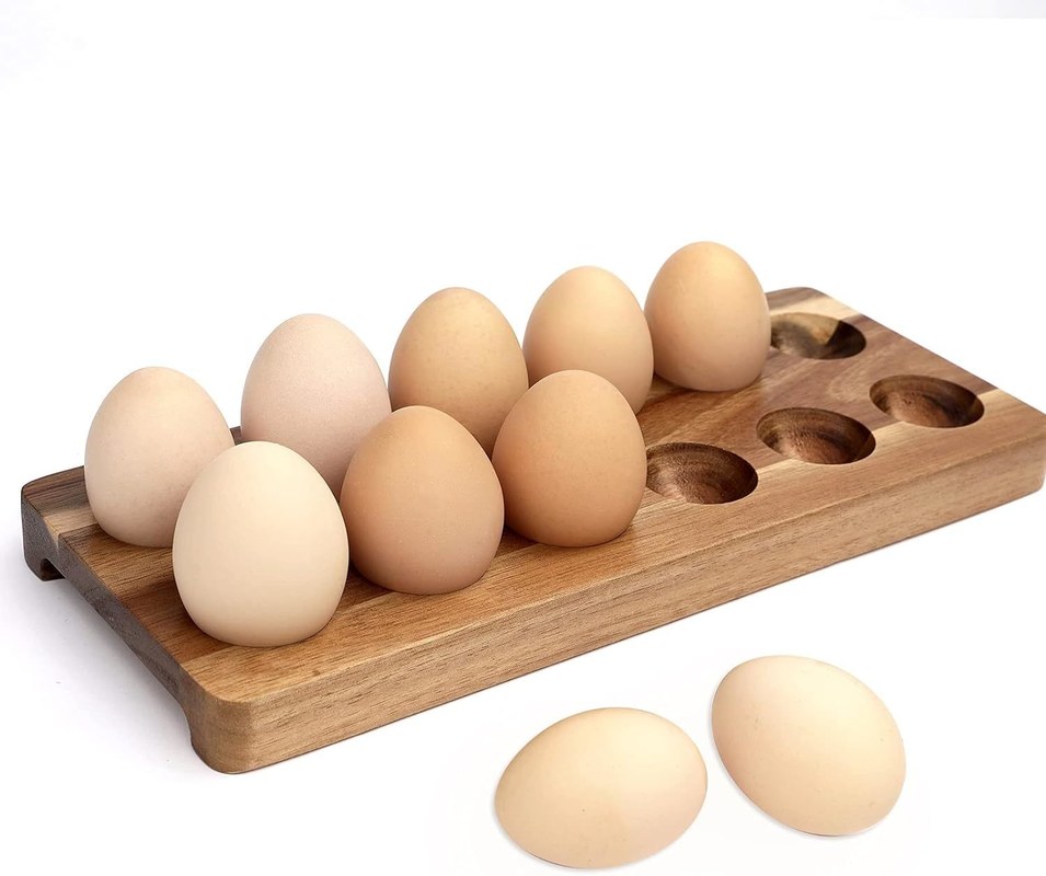 Caixa de ovos de madeira maciça bandeja de madeira para ovos desenhos personalizados e marca personalizada