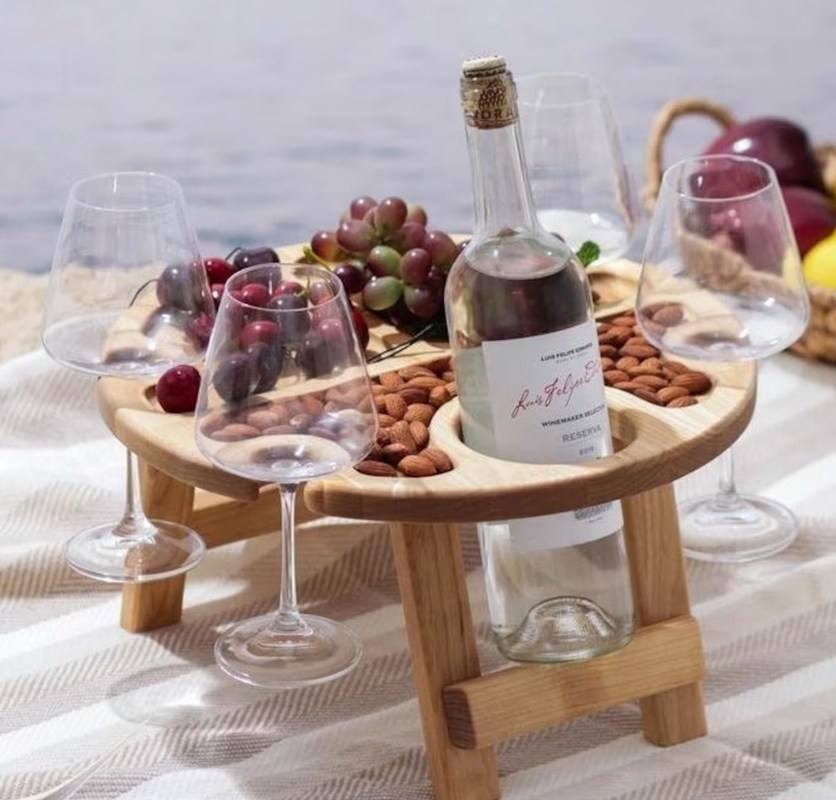 Caixa de serviço dobrável Mesa de vinho portátil com função de poupança de espaço e logotipo personalizado