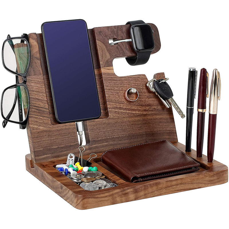 Portador de telemóvel de tamanho personalizado e porta-chaves para mesa de noite multifuncional