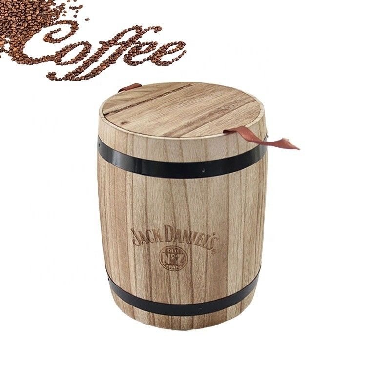 Barril de madeira em cor simples ou cor personalizada para embalagem e decoração de bar personalizada