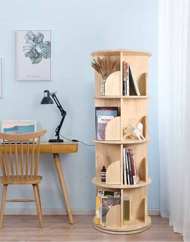 3-5 Nível Crianças Prateleira giratória para geral em sala de estar branca