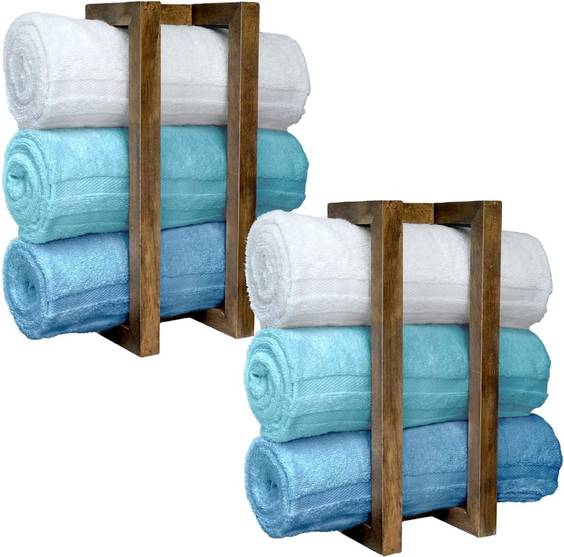 202405 Estante de toalhas de madeira personalizado para as suas preferências