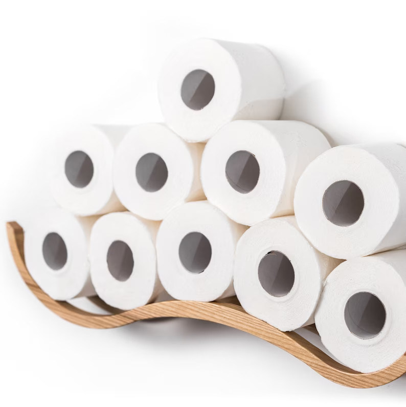 Logotipo personalizado Acceptável Guarda-roupa de madeira Papel de banheiro Prateleira para banheiro