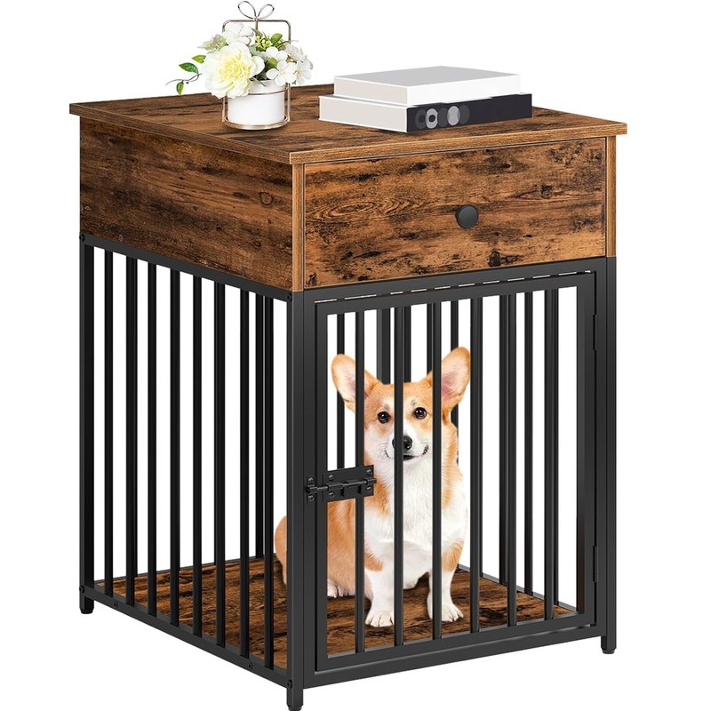 Caixa de animais de estimação interior Mesa final Cenilar de cães decorativo com gaveta e forma personalizada em branco