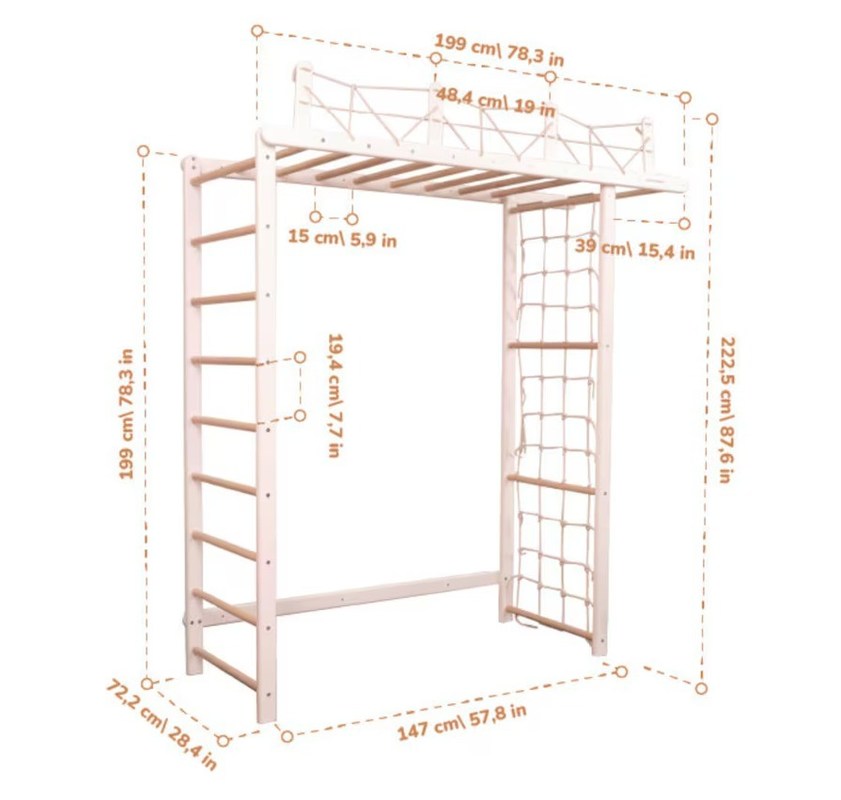 Gimnástico infantil da selva personalizável com acessório de corda opcional e móvel infantil