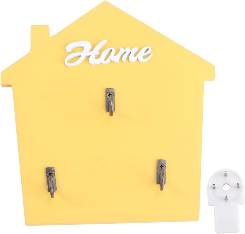 Entrada Porta-correios e porta-chaves de quarto de lama com estacas de madeira na cor natural da madeira