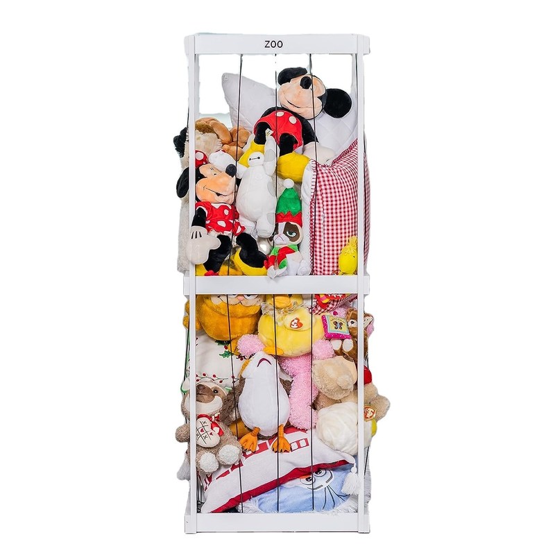 Armazenamento de bolas Organizador de gaiolas de animais do zoológico Design funcional para porta de brinquedos de pelúcia recheado